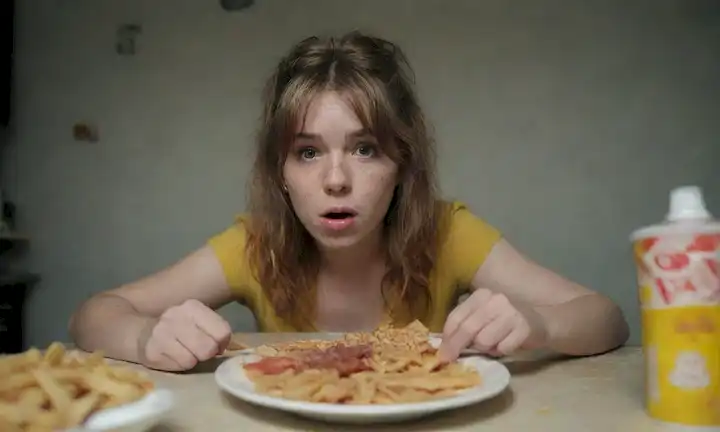 Una persona con un peinado desordenado y poco saludable