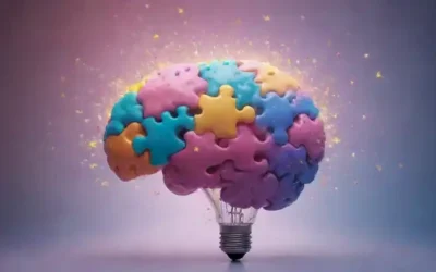 Escaneo cerebral 3D con neuronas brillantes