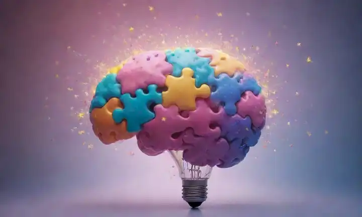 Escaneo cerebral 3D con neuronas brillantes