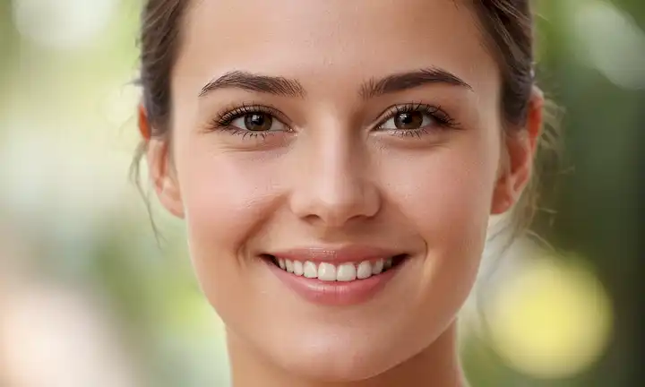 Un retrato cercano de una persona con piel suave