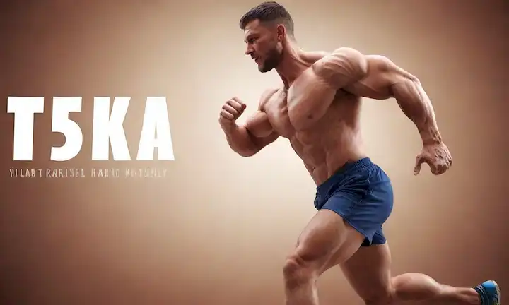 ilustración 3D de una persona en movimiento, cuerpo destacando la definición muscular, pose dinámica, fondo borroso, esquema de color inspirado en atletas, estética sin tipografía, movimiento energético