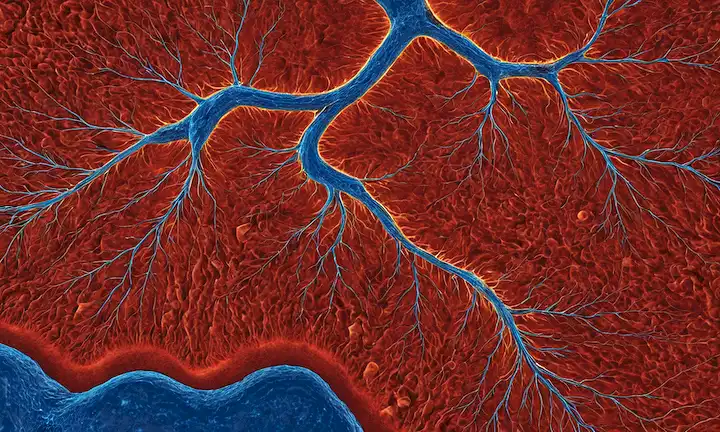 Una fibra muscular con fenotipo lento se representa en rojo
