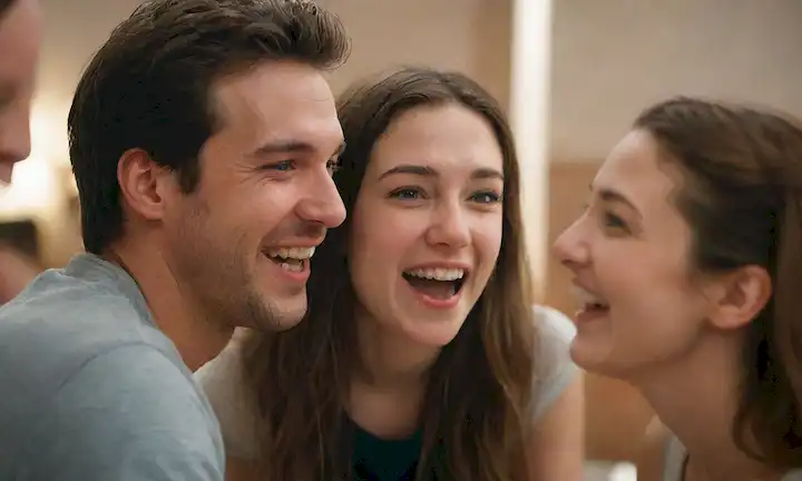 Un grupo de personas que se involucran en conversaciones casuales