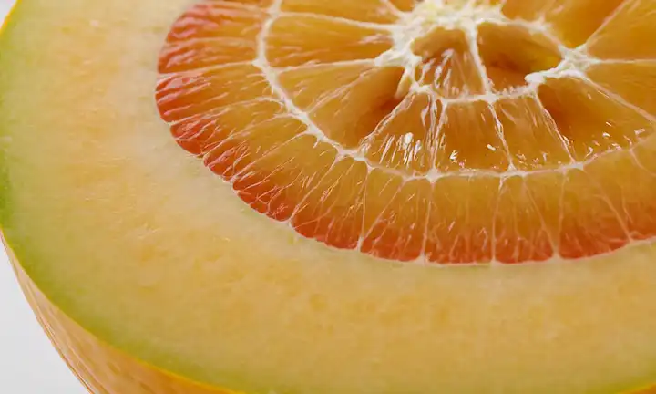 Melón en forma de fondo blanco