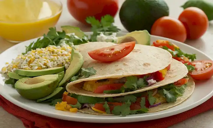 Una placa vibrante con siete tortillas coloridas
